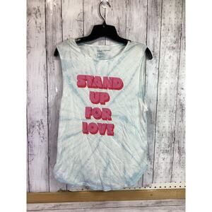 lovers of hYoumanity Graphic T-shirt Stand up for love Medium Blue/White